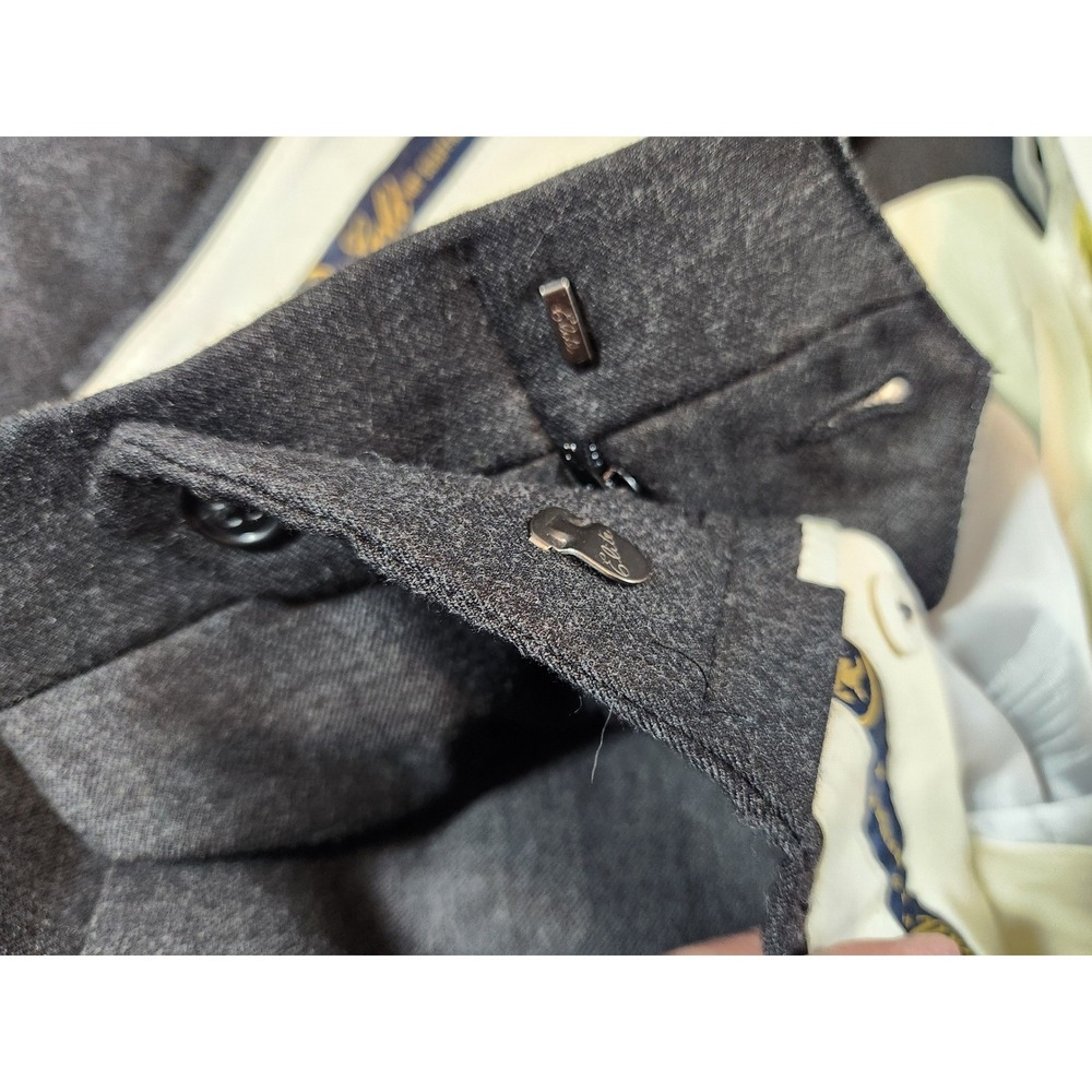 Hart Schaffner Marx Gold Dress Pants Men 40 Grey NEW Merino Wool unhemmed Pleat - Picture 5 of 11